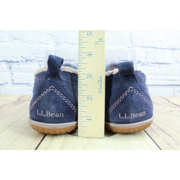 LL Bean Mountain Slippers Moccasin Suede Raw Indigo Size 8 M - Picture 6 of 9